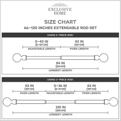 Matte Bronze Eleanor Curtain Rod Set, 120 in.