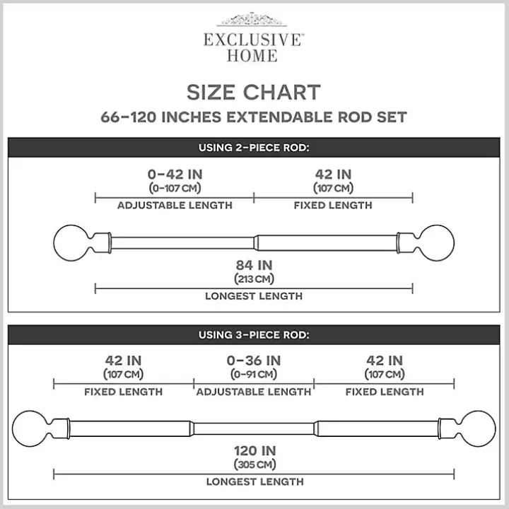 Matte Bronze Eleanor Curtain Rod Set, 120 in.