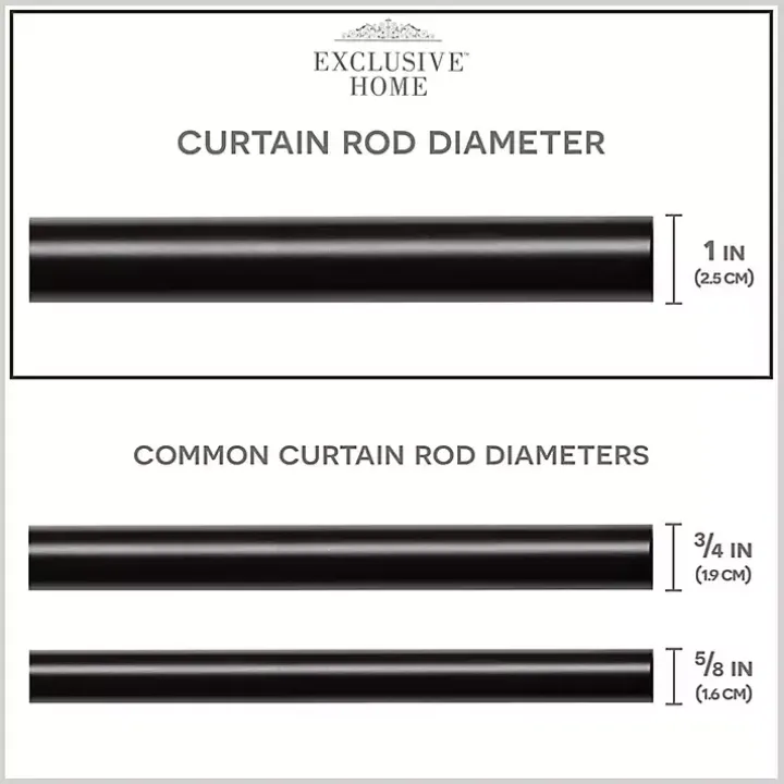 Matte Bronze Eleanor Curtain Rod Set, 120 in.