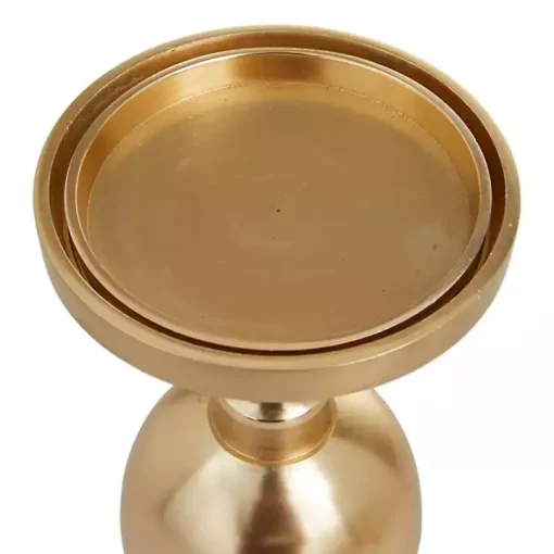 Matte Gold Metal 3-pc. Pillar Candle Holder Set