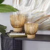 Matte Gold Straws 2-pc. Votive Candle Holder Set