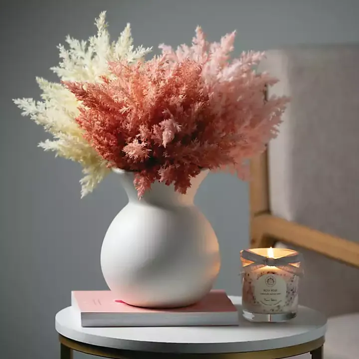 Matte Ivory Hourglass Ceramic Vase