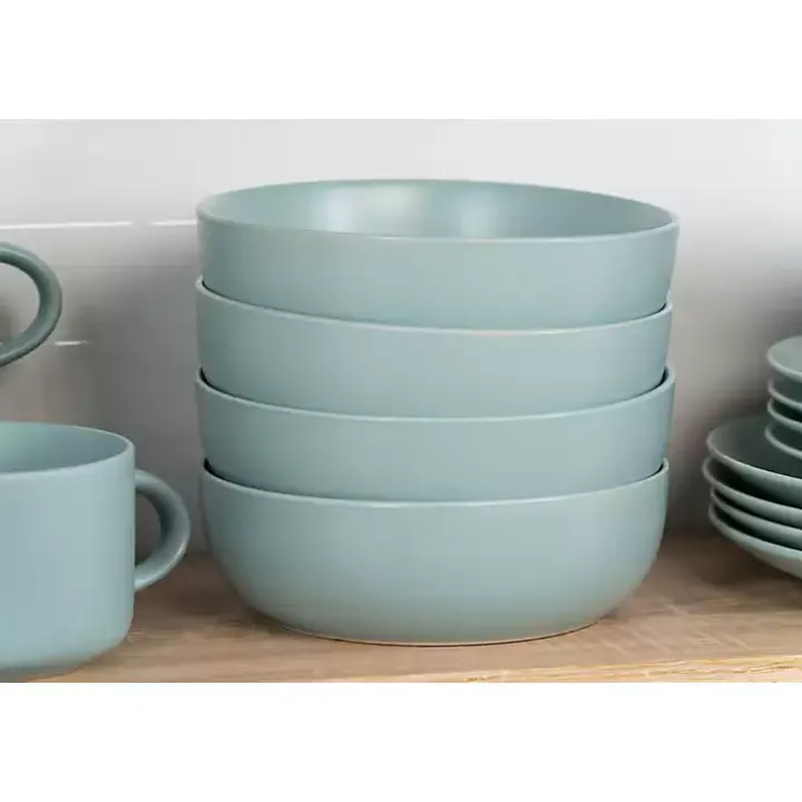 Matte Mineral Blue Kera 16-pc. Dinnerware Set