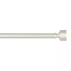 Matte Nickel Stacked Cylinder Curtain Rod, 120 in.