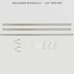 Matte Nickel Stacked Cylinder Curtain Rod, 120 in.