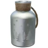 Matte Silver Christmas Tree Pillar Candle Holder