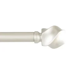 Matte Silver Modern Twist Curtain Rod, 120 in.