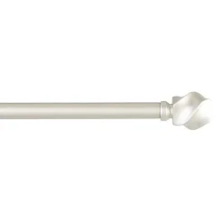 Matte Silver Modern Twist Curtain Rod, 120 in.