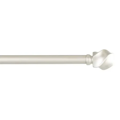Matte Silver Modern Twist Curtain Rod, 120 in.