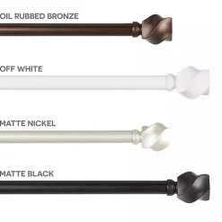 Matte Silver Modern Twist Curtain Rod, 120 in.