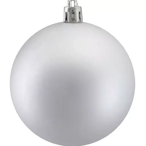 Matte Silver Shatterproof Ornaments, Set of 32