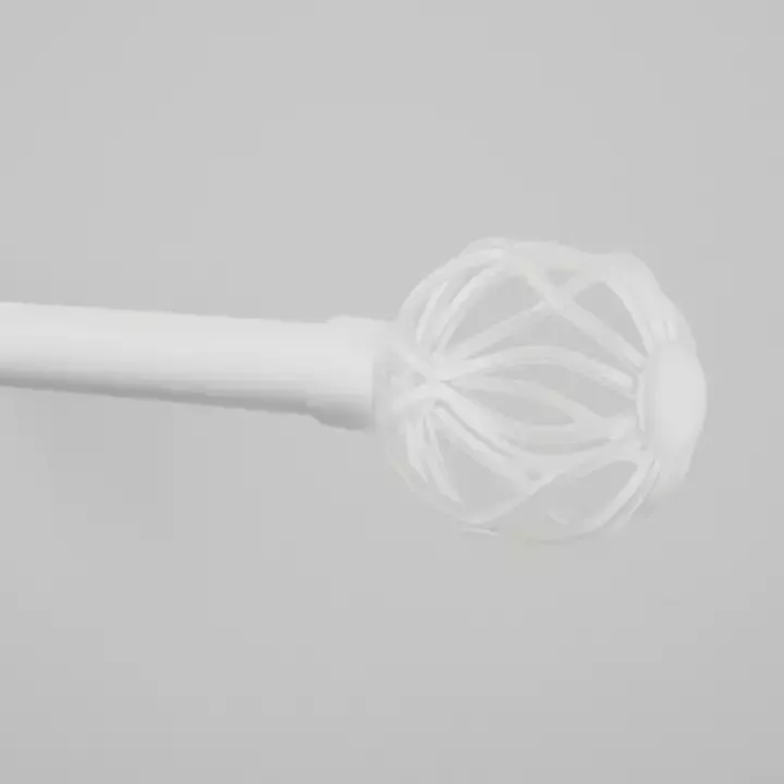 Matte White Open Sphere Curtain Rod, 72 in.