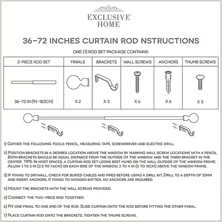 Matte White Open Sphere Curtain Rod, 72 in.