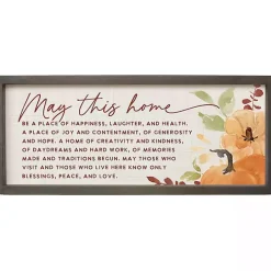 May This Home Harvest Framed Wall Plaque