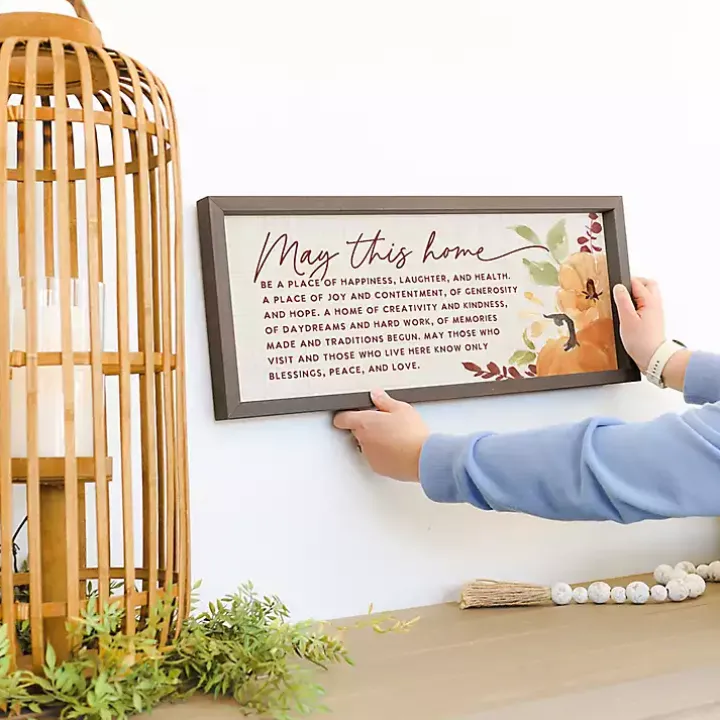 May This Home Harvest Framed Wall Plaque