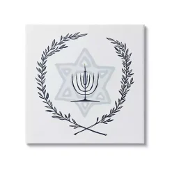 Menorah Wreath Canvas Art Print