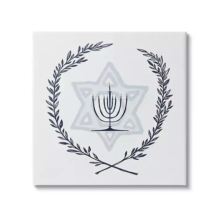 Menorah Wreath Canvas Art Print