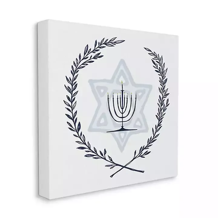 Menorah Wreath Canvas Art Print