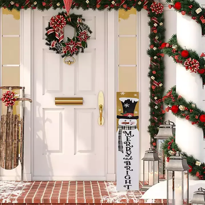 Merry & Bright Snowman Porch Board
