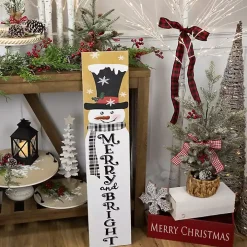 Merry & Bright Snowman Porch Board