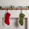 Merry Christmas Beaded Wood Stocking Holder