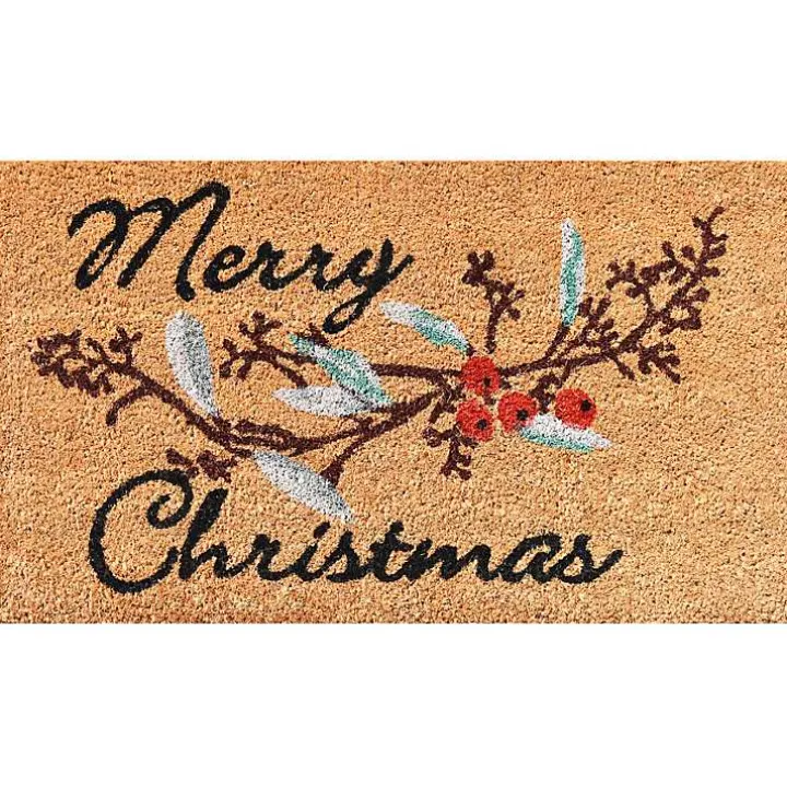 Merry Christmas Berries Doormat