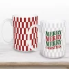 Merry Christmas Checkered Mugs, Set of 2