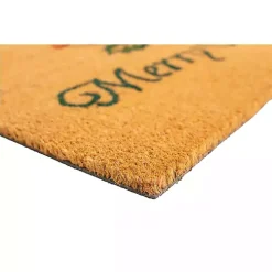 Merry Christmas Holly Branch Doormat