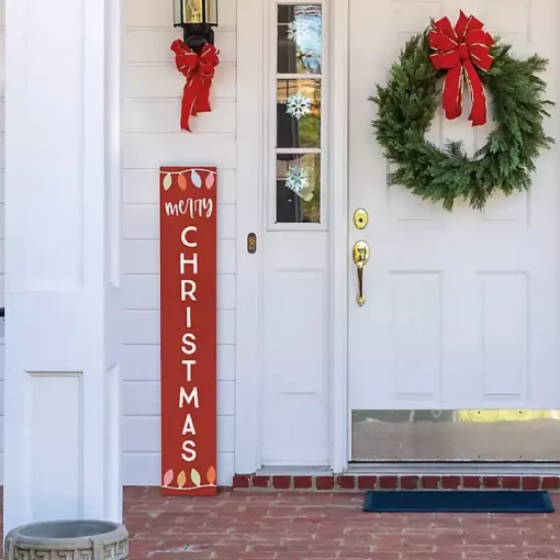 Merry Christmas Lights Porch Board