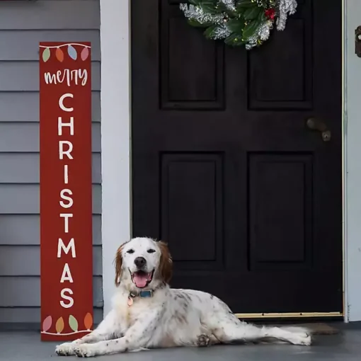 Merry Christmas Lights Porch Board