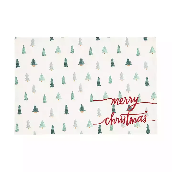 Merry Christmas Mini Trees Placemats, Set of 6