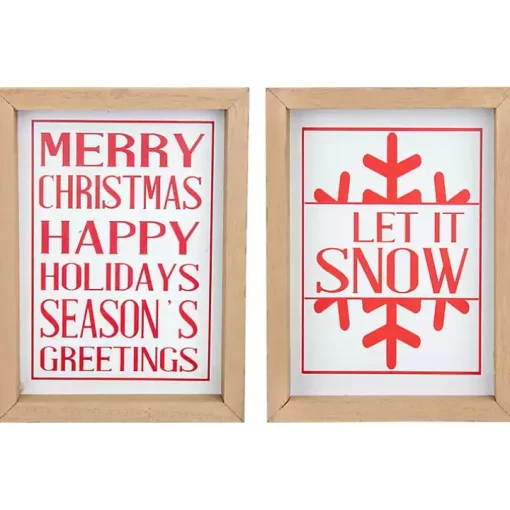 Merry Let It Snow 2-pc. Christmas Wall Plaque Set