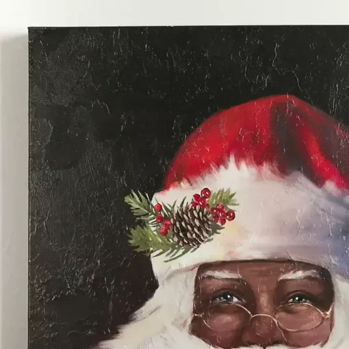 Merry Santa with Bells Canvas Art Print