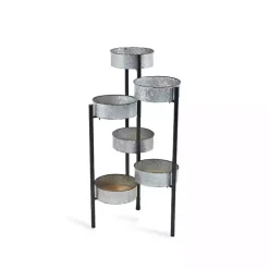 Metal and Wood 6-Pot Folding Plant Stand