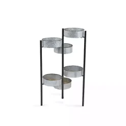 Metal and Wood 6-Pot Folding Plant Stand