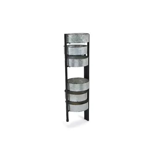 Metal and Wood 6-Pot Folding Plant Stand