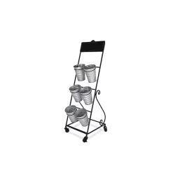 Metal Rolling Planter with Galvanized Buckets
