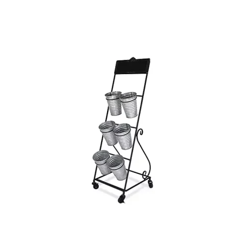 Metal Rolling Planter with Galvanized Buckets