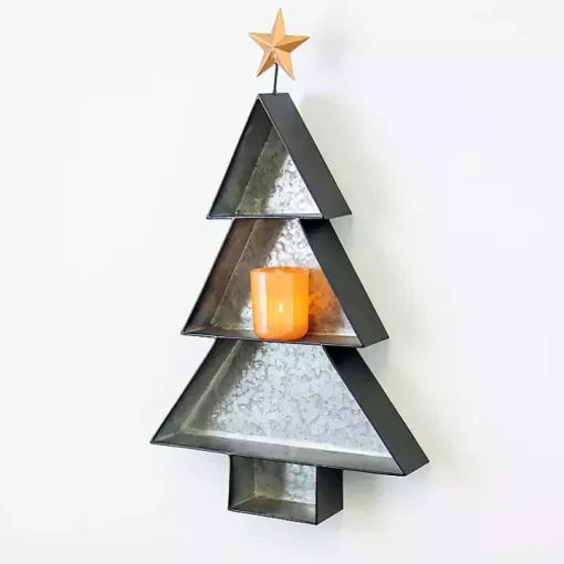 Metal 3-Tier Tree Wall Shelf, 26 in.
