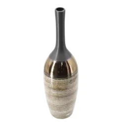 Metallic Bronze Bottle Neck Vase, 19 in.