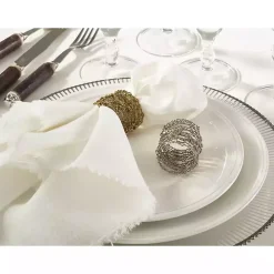 Metallic Silver Wire Napkin Rings, Set of 4
