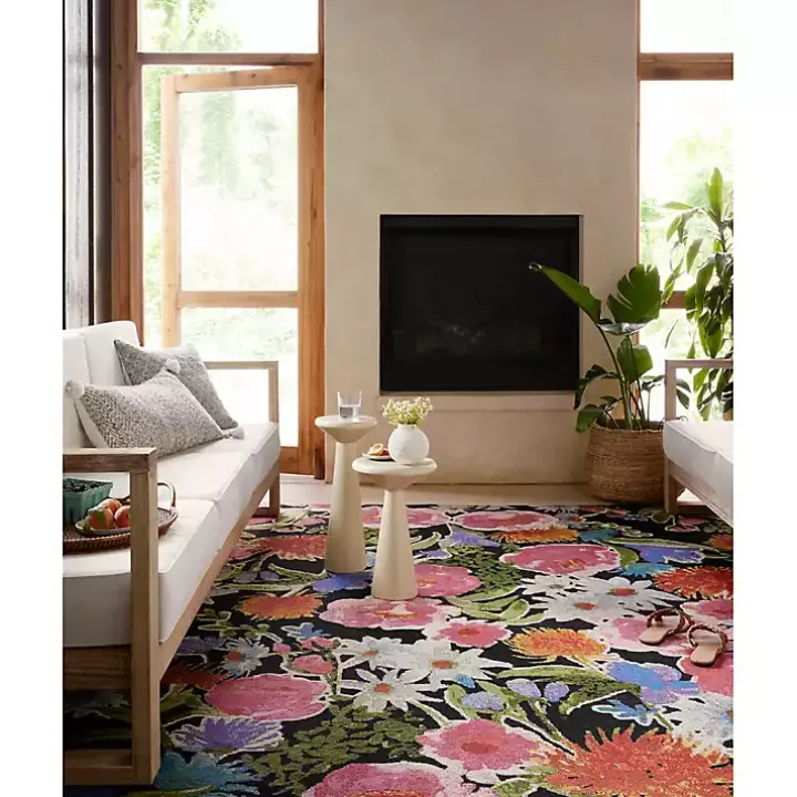 Midnight Garden Party Indoor/Outdoor Rug, 7x11