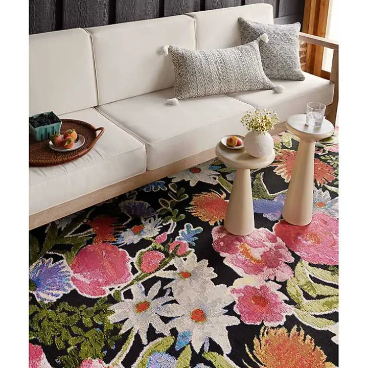 Midnight Garden Party Indoor/Outdoor Rug, 7x11