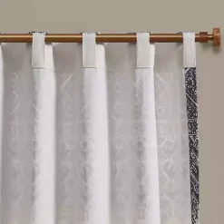 Mila Blue Horizontal Stripe Curtain Panel, 84 in.