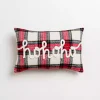 Mini Red Plaid Ho Ho Ho Christmas Pillow