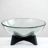 Modern Glass Bowl With Wood Stand