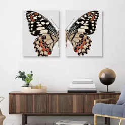 Monarch Butterfly I & II Canvas Prints, Set of 2