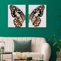 Monarch Butterfly I & II Canvas Prints, Set of 2