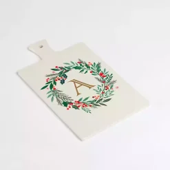Monogram A Christmas Wreath Serving Board