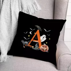 Monogram A Halloween Indoor/Outdoor Pillow